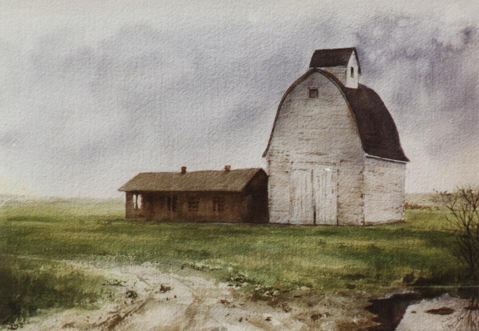 Old barn in the prairies (91K)
