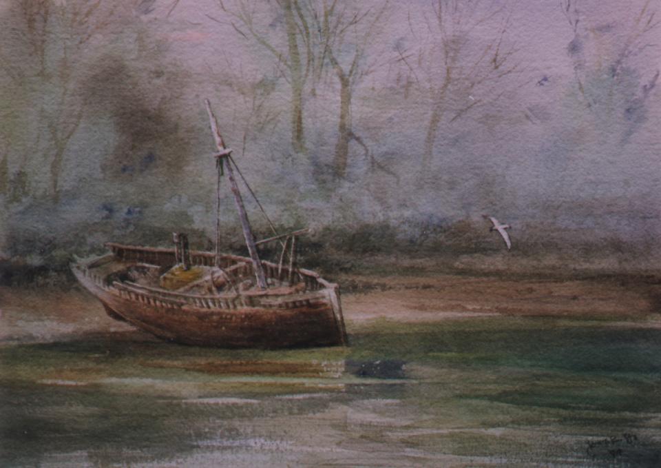 Boat and Seagull (76K)