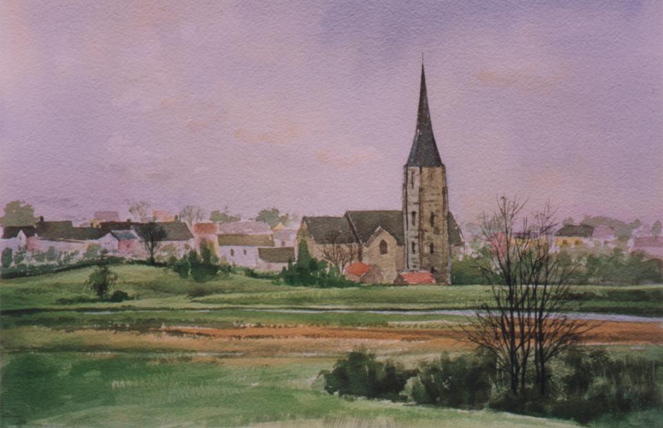 Church in village (75K)