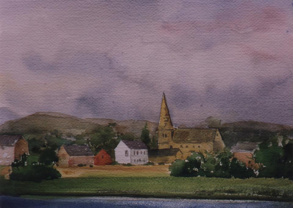 Church in village (84K)