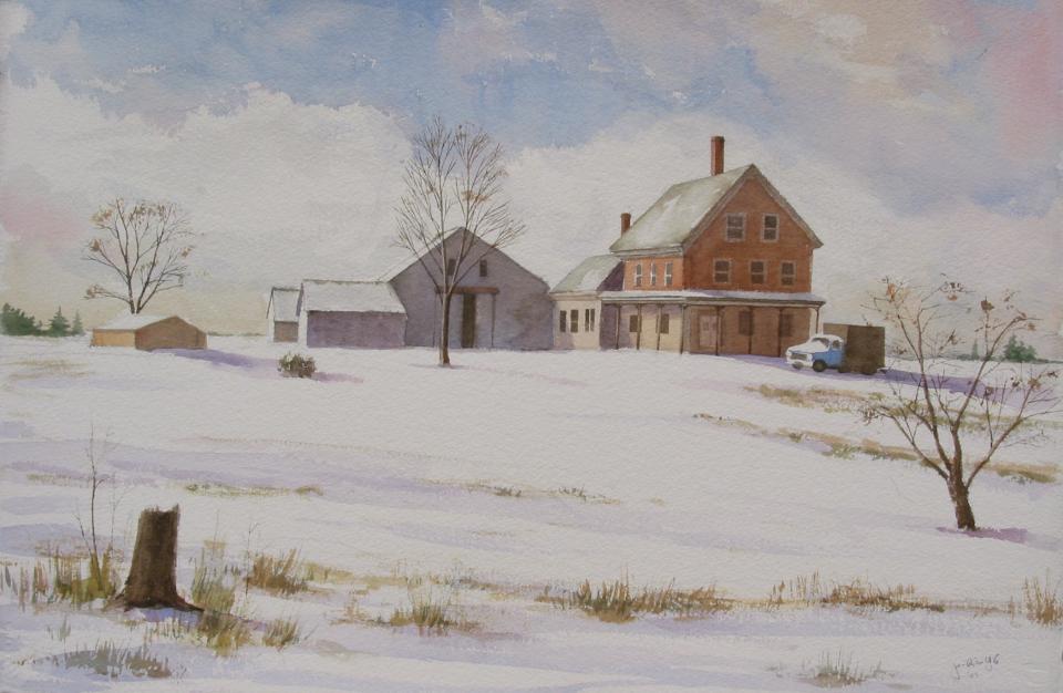 Winter Farm House (70K)