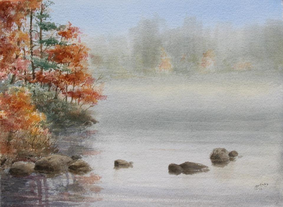 Morning Fog on Lake Winnepasaukah (107K)